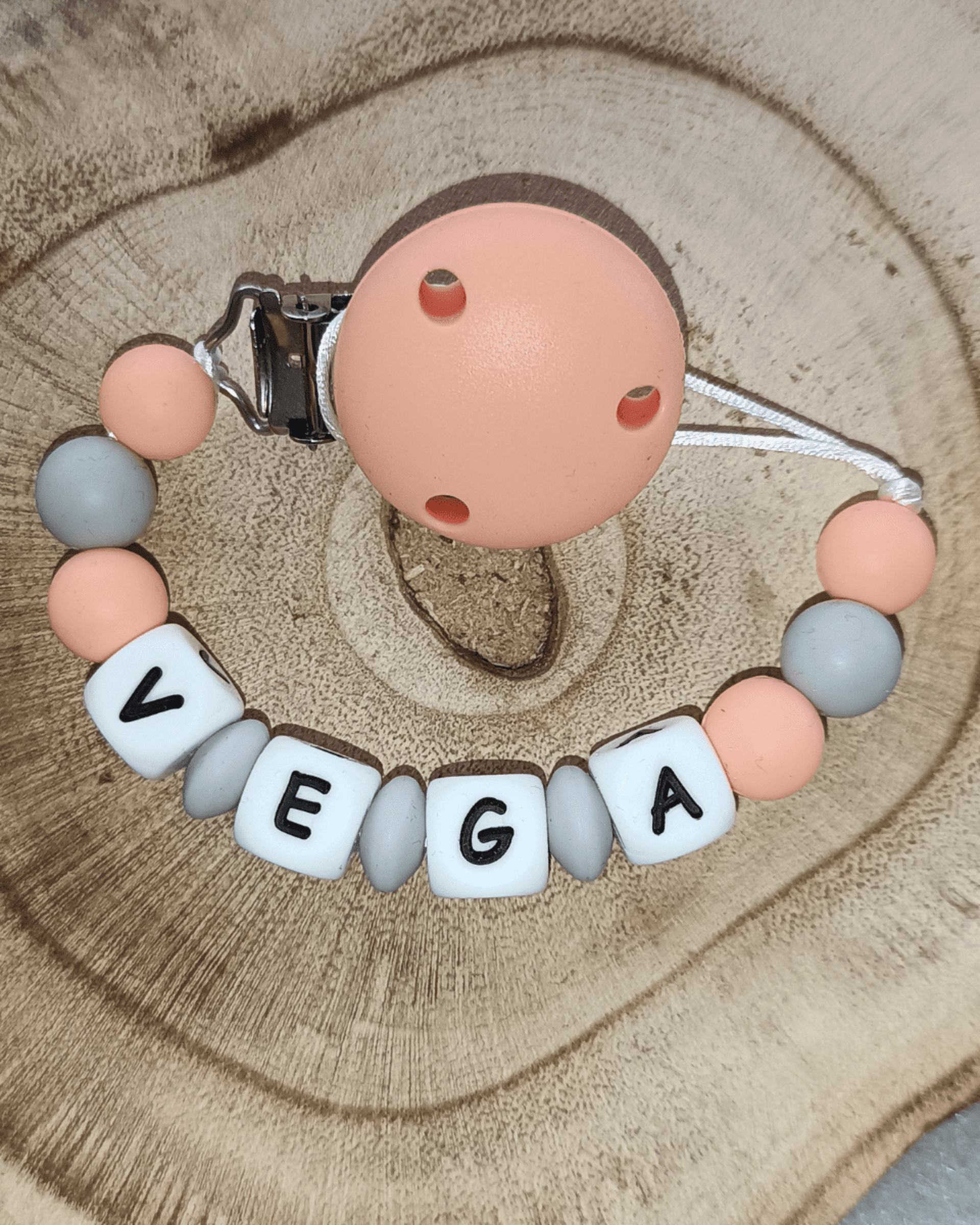 Chupetero - Melocotón y gris - 3