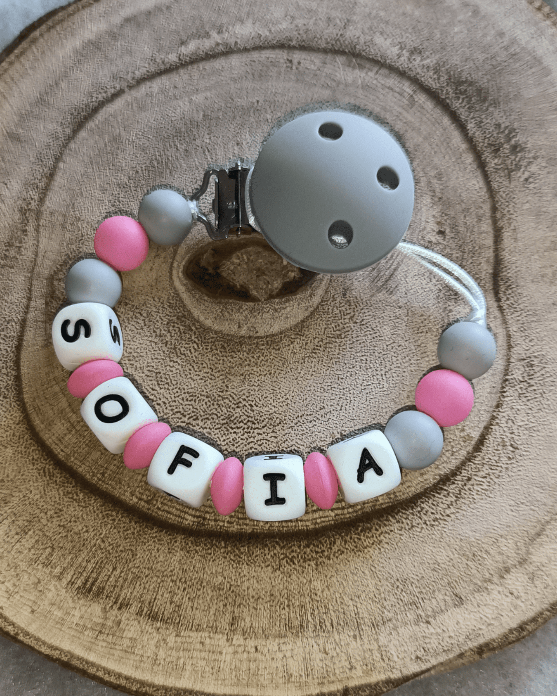 Chupetero - Rosa y gris - 3