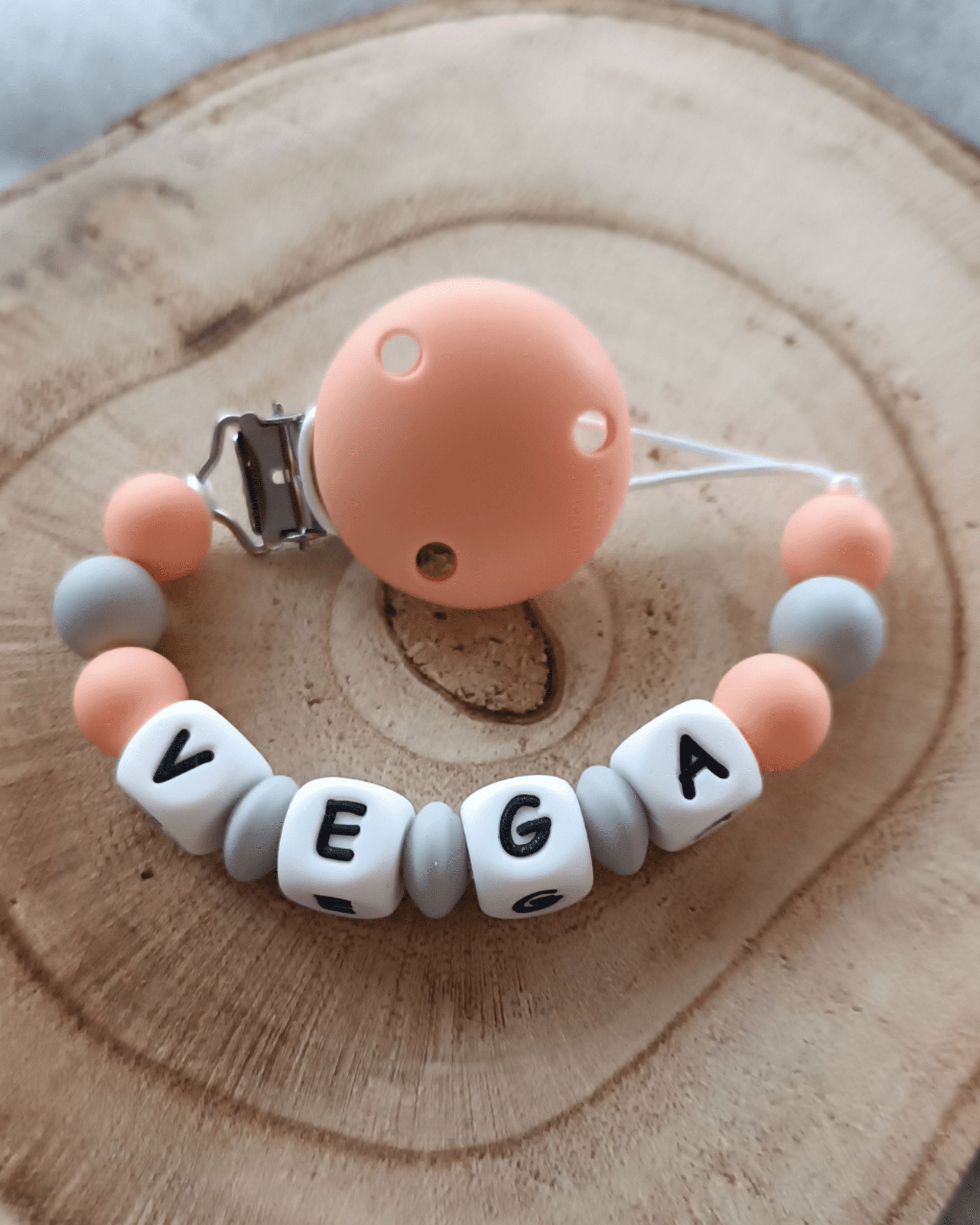 Chupetero - Melocotón y gris - 2