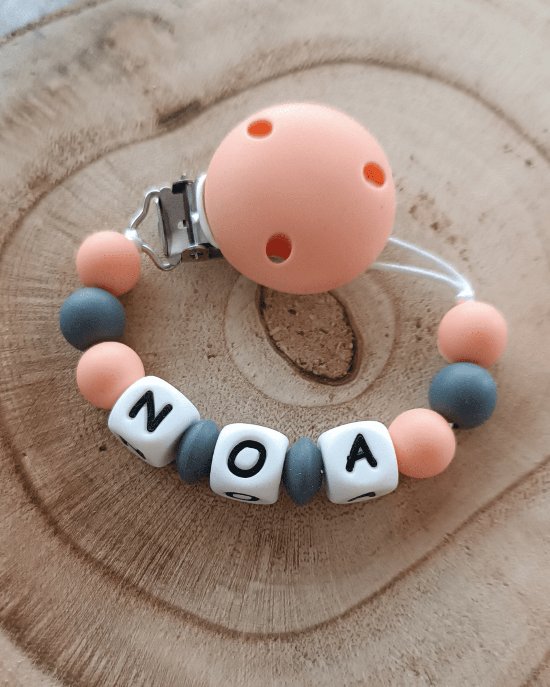 Chupetero - Melocotón y gris oscuro - 3