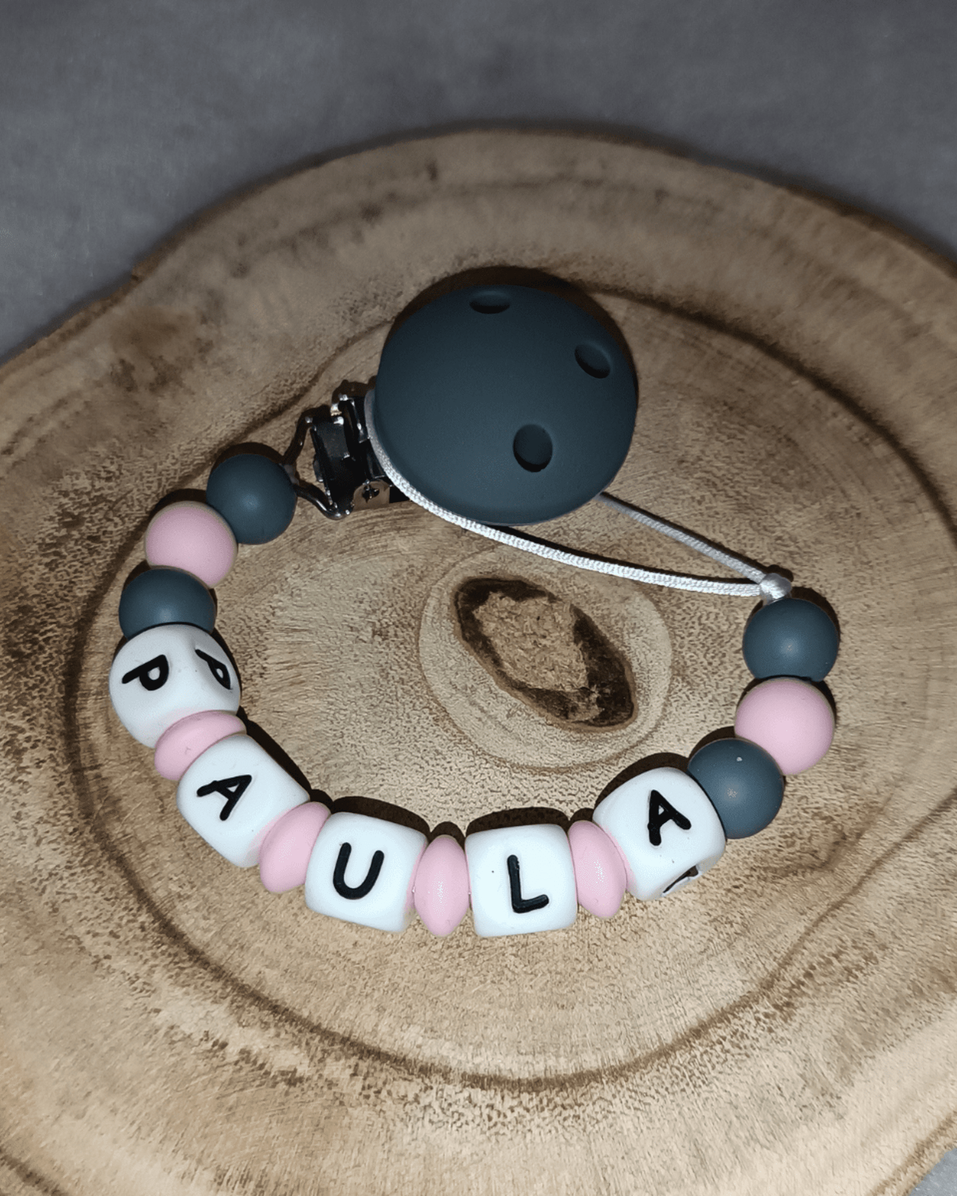 Chupetero - Gris oscuro y rosa - 3