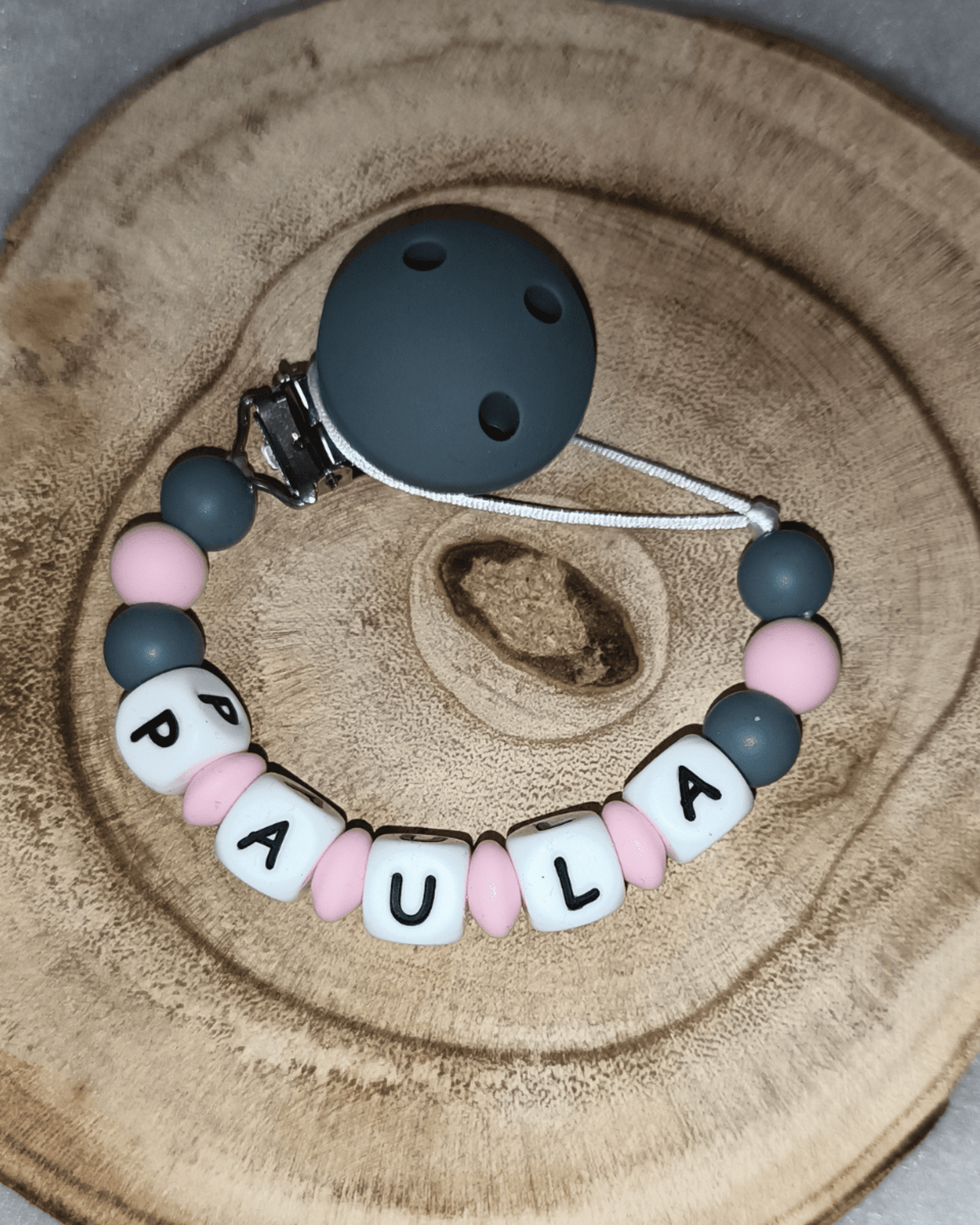 Chupetero - Gris oscuro y rosa - 2