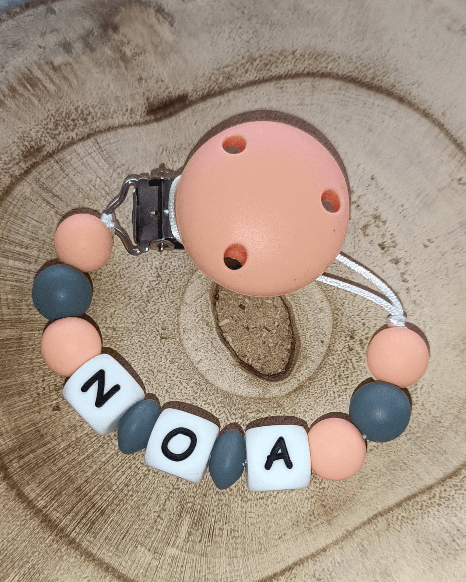 Chupetero - Melocotón y gris oscuro - 2