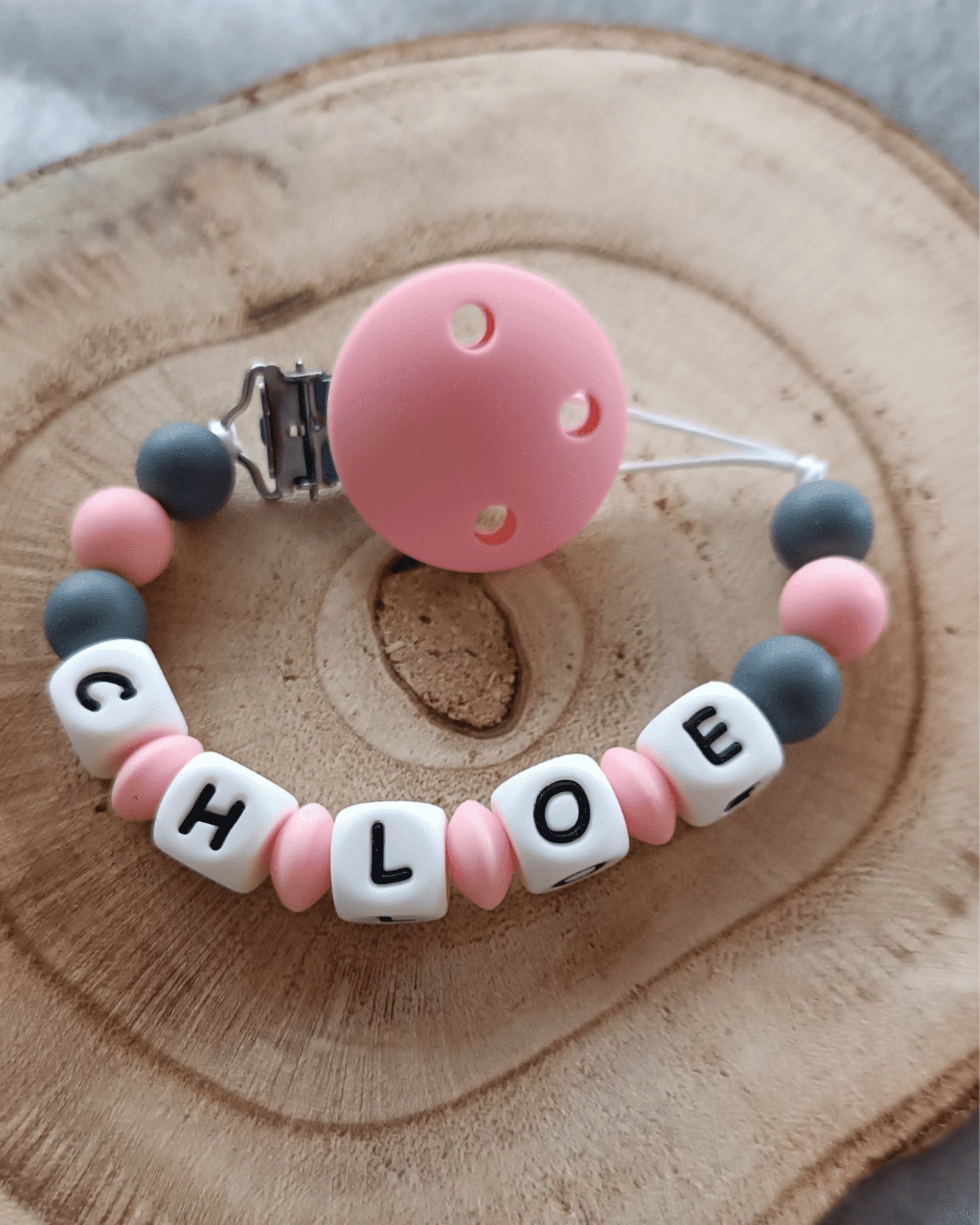 Chupetero - Rosa y gris oscuro - 2